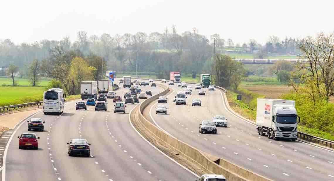Cars on a UK motorway
