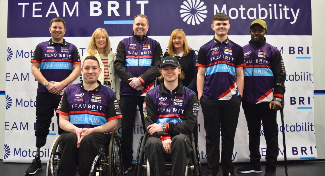 Team BRIT drivers with representatives from the Motability Scheme